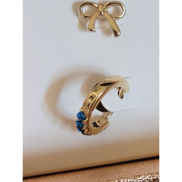 Panacea 4 Pair Pierced Earrings Goldtone Rhinestone Gift Boxed New - Picture 4 of 5